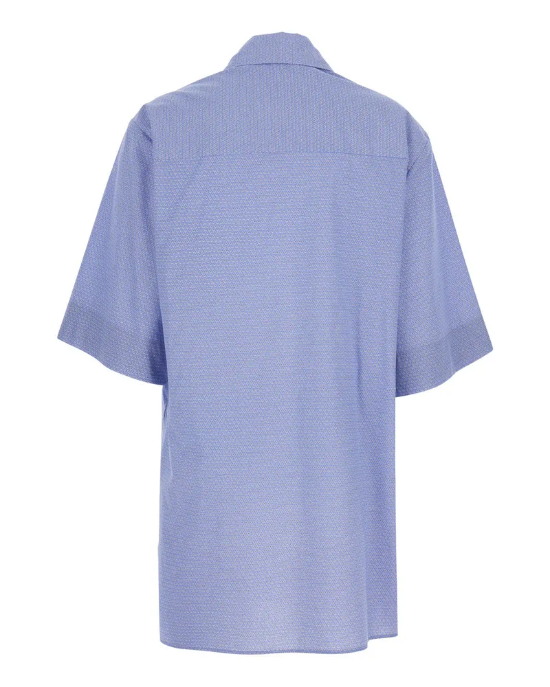 ..,merci Women's Long Cotton Shirt Light Blue Blouses Blue