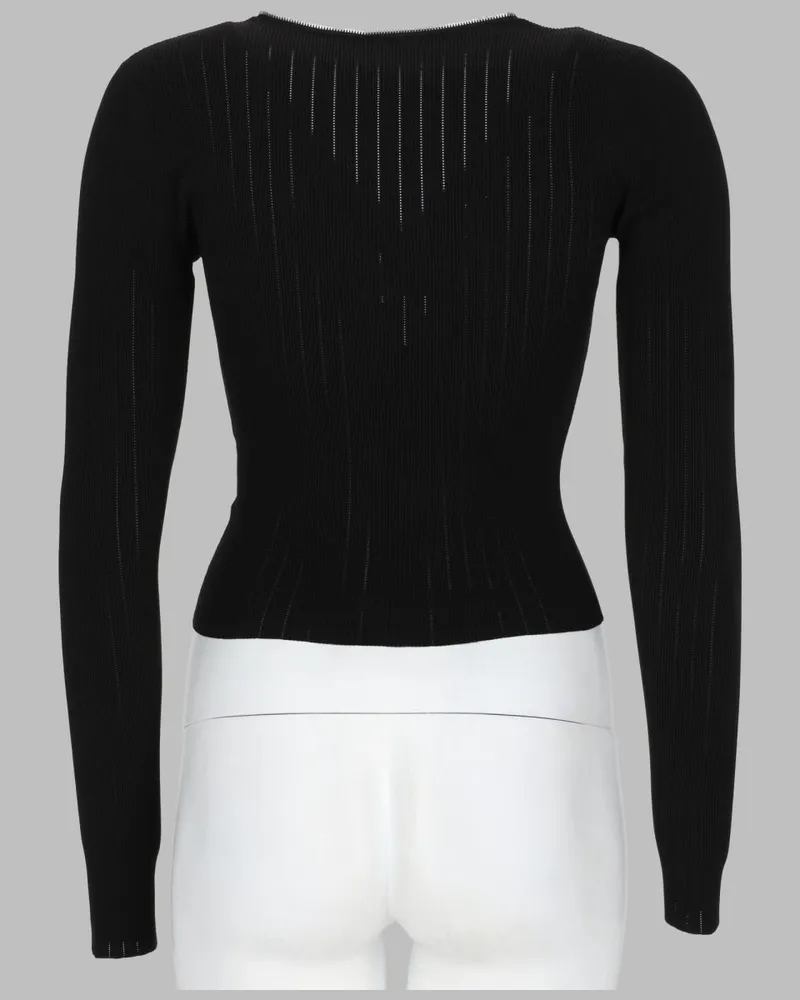 Alexander Wang Pointelle Knit Cardigan — Black Black