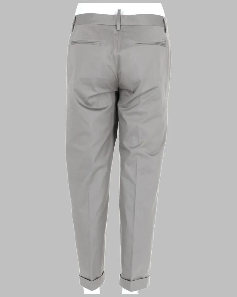 Dsquared2 Cotton Elastane Trousers — Gray Gray