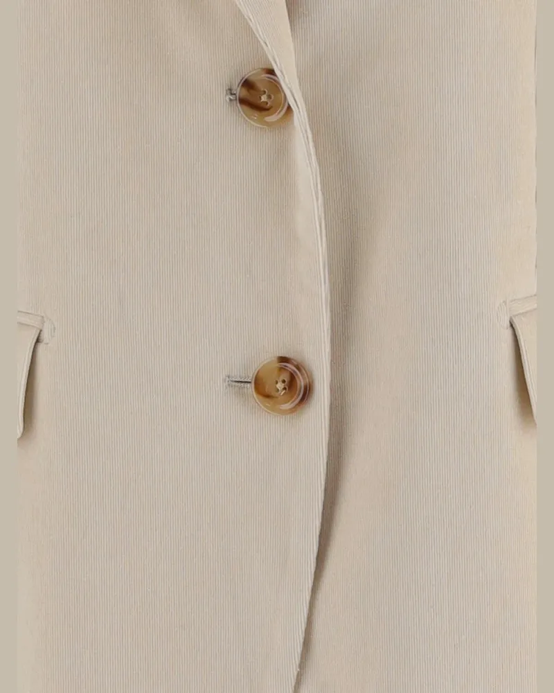 LARDINI Women's Stretch Cotton Jacket Ivory Ivory