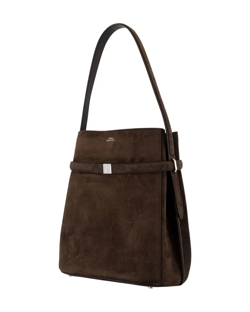 Totême Women's Belted Calfskin Shoulder Bag Brown Brown