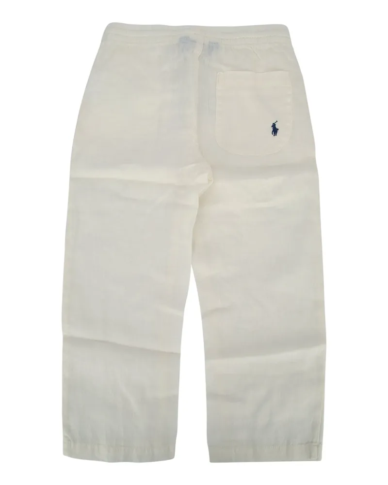 Ralph Lauren Drawstring Cotton Trousers — Beige Beige
