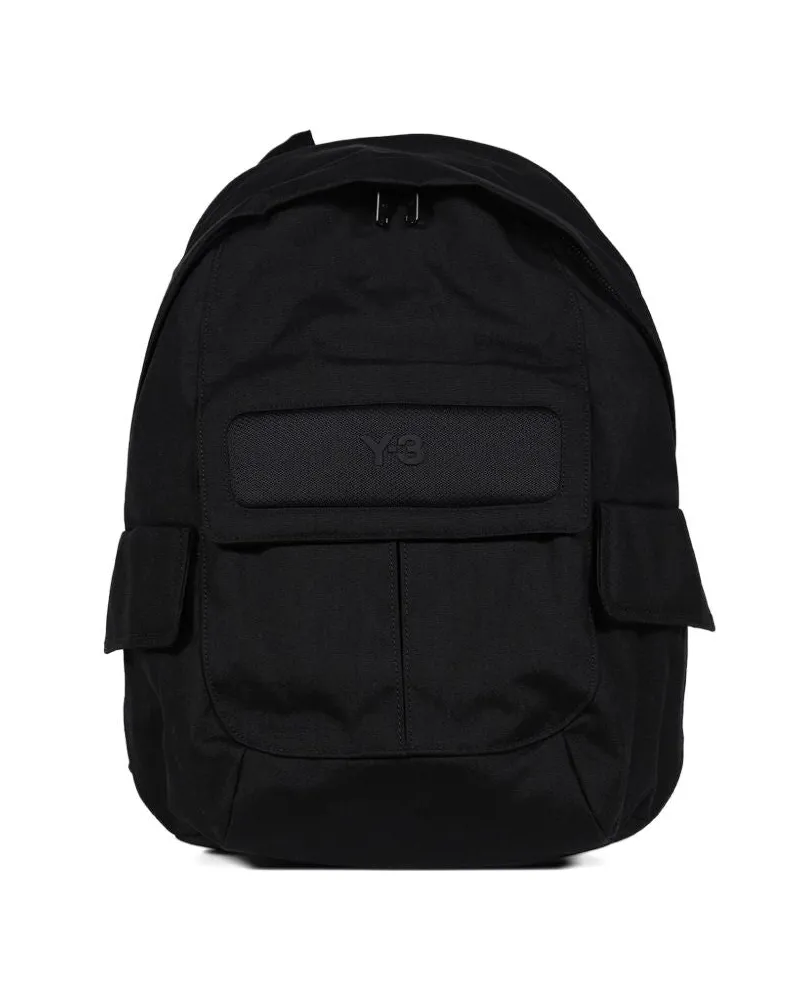 Y-3 Logo Nylon Backpack — Black Black