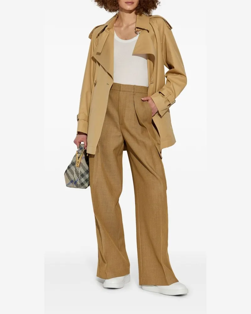 Burberry Cotton Gabardine Trench Coat — Beige Beige
