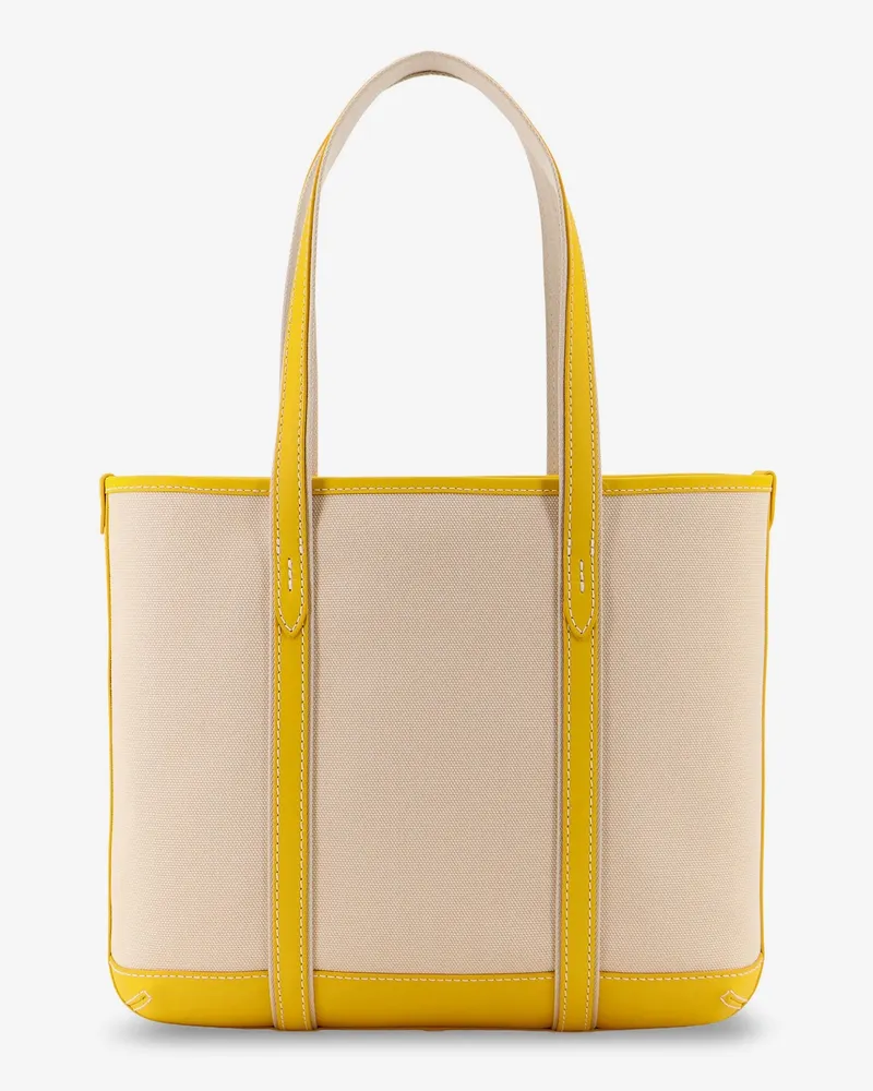 Ralph Lauren Women's Canvas Shoulder Bag With Embroidered Logo Yellow Canvas-Leather Canvas/leather Yellow