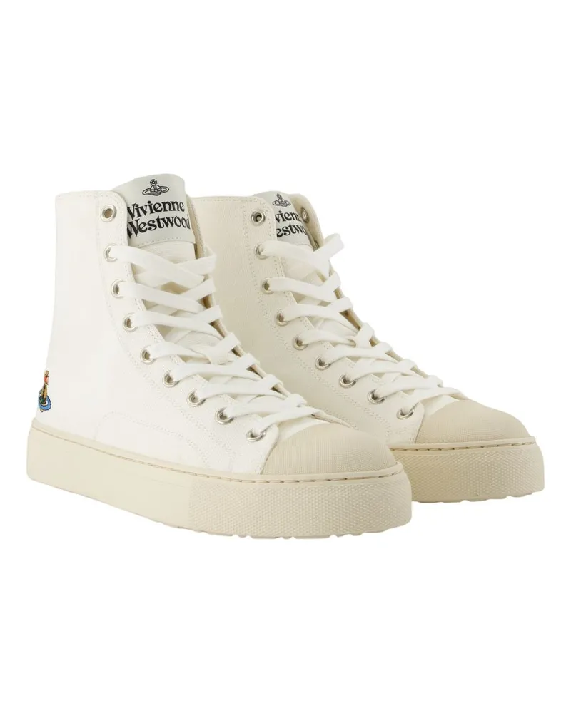 Vivienne Westwood Women's Plimsoll High Sneakers -  Cotton White Shoes White