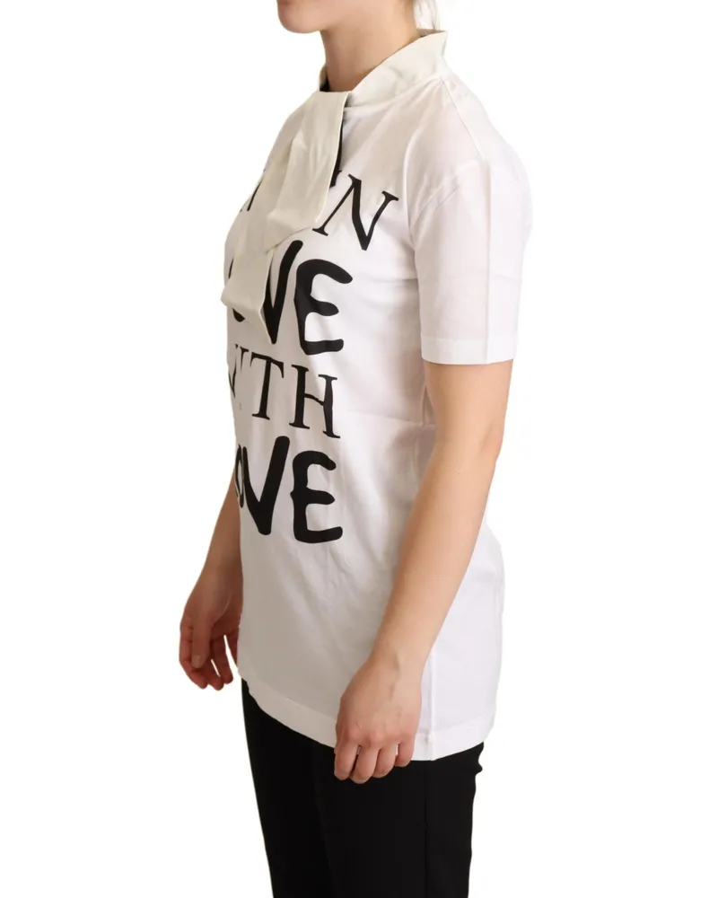 Dolce & Gabbana Logo-Print Cotton Silk T-Shirt — White White