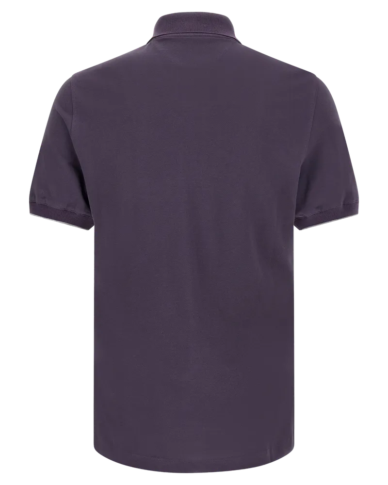 Brunello Cucinelli Pure Cotton Piqué Polo Shirt — Purple Purple