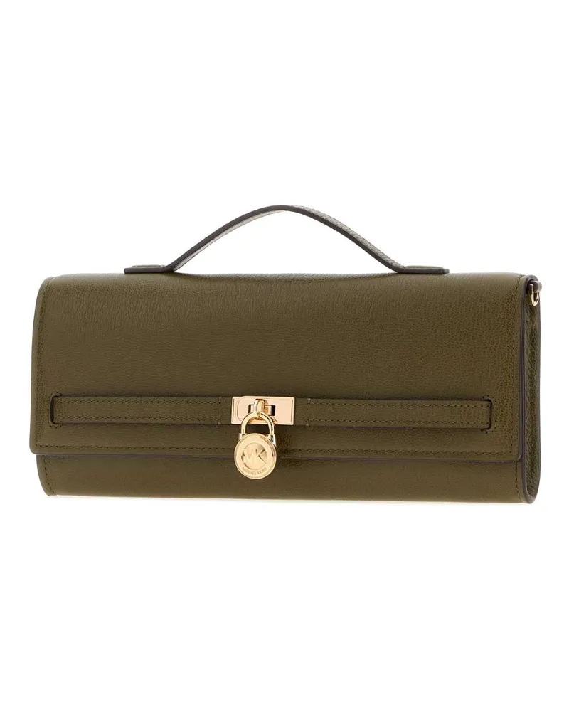 Michael Kors Women's Olive Green Leather Medium Hamilton Moderne Handbag Loden Borse A Mano Bag Green