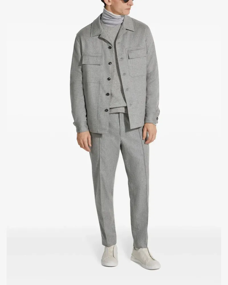 Ermenegildo Zegna Oasi Alba Shirt Jacket — Gray Gray