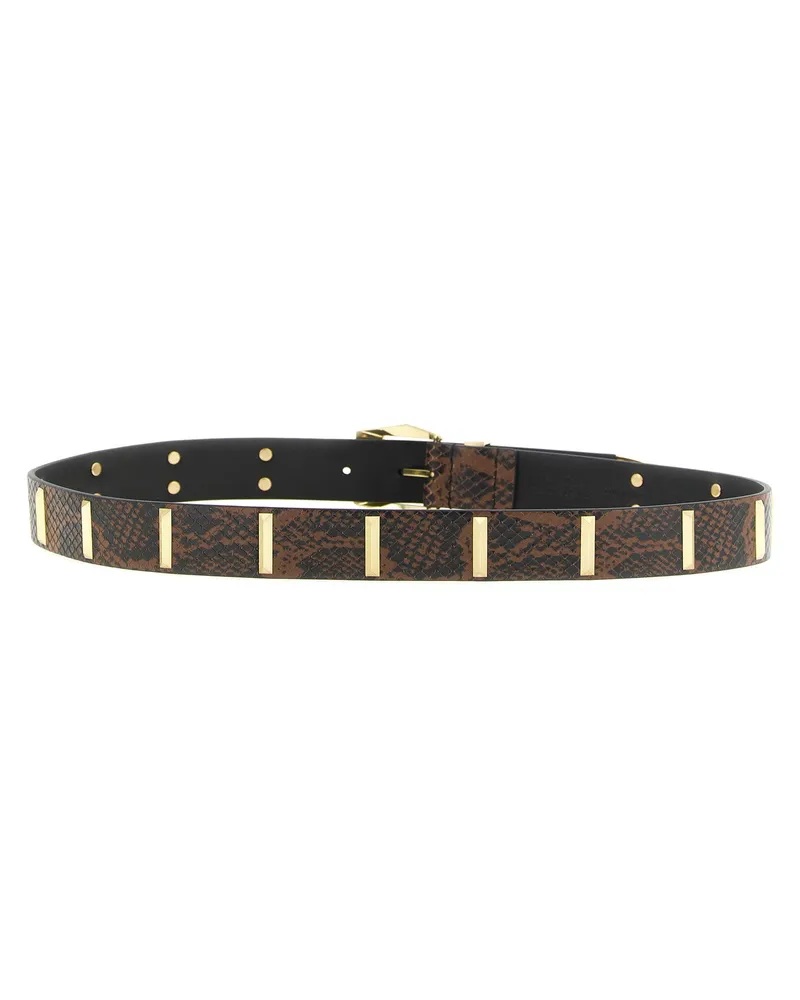 Pinko Python Print Belt — brown Brown