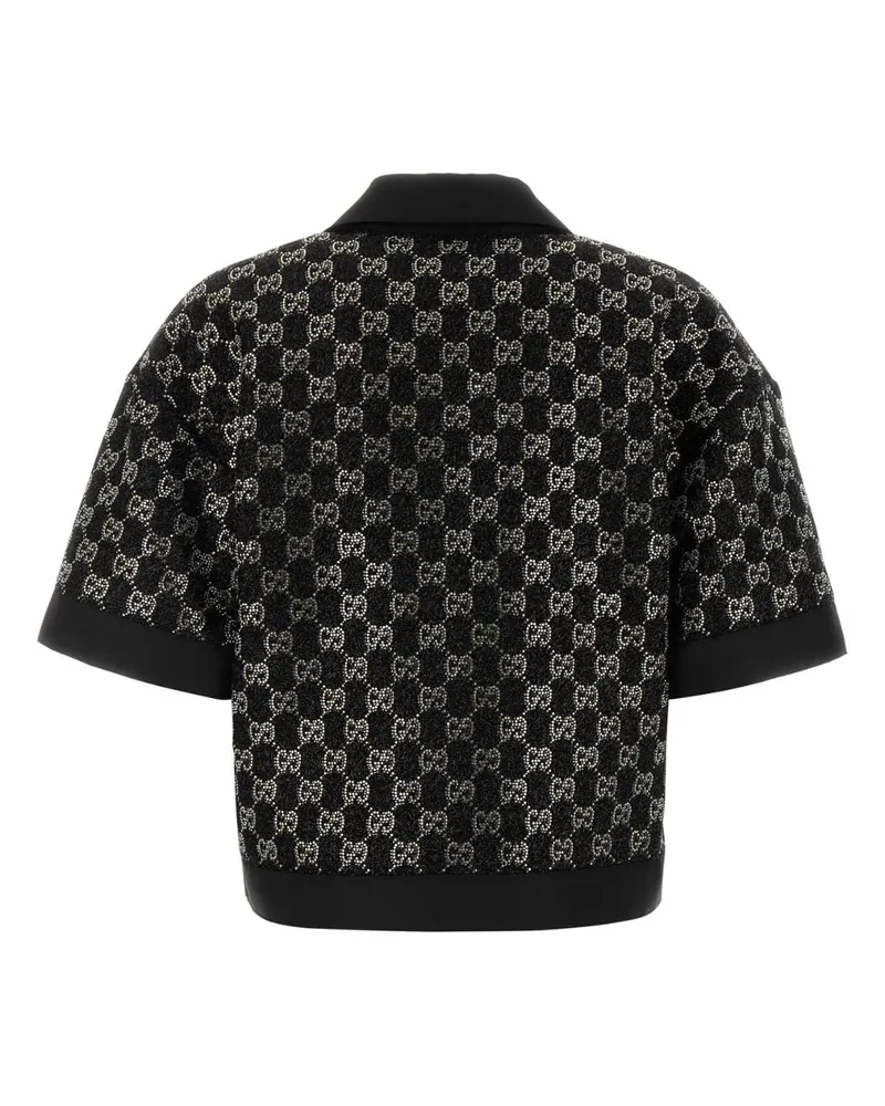 Gucci Women's Black Boucle Polo Shirt Blackblackblack Viscose Mix Black