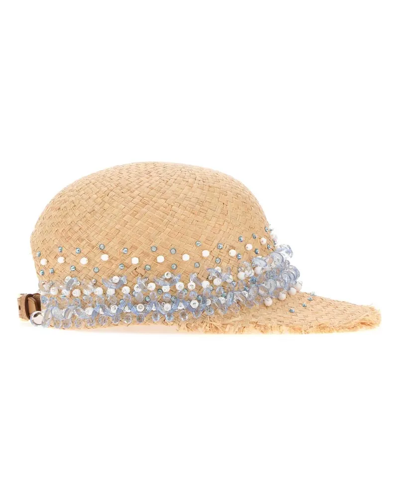 Prada Women Rafia Baseball Cap Naturale+acqua Exterior: Raffia Cappelli E Fasce Per Capelli Hat Beige
