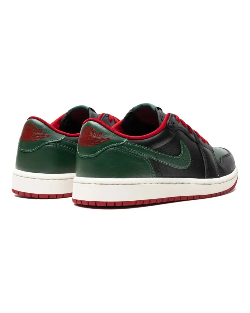 Nike Women's Air Jordan 1 Retro Low Sneaker Black Leather Suede Rubber Black