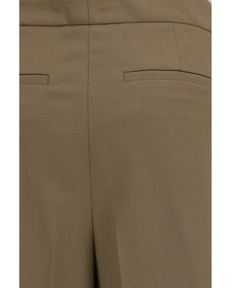 LARDINI Women's Pleated Pants Beige Wool (ovis Aries) Trousers Beige
