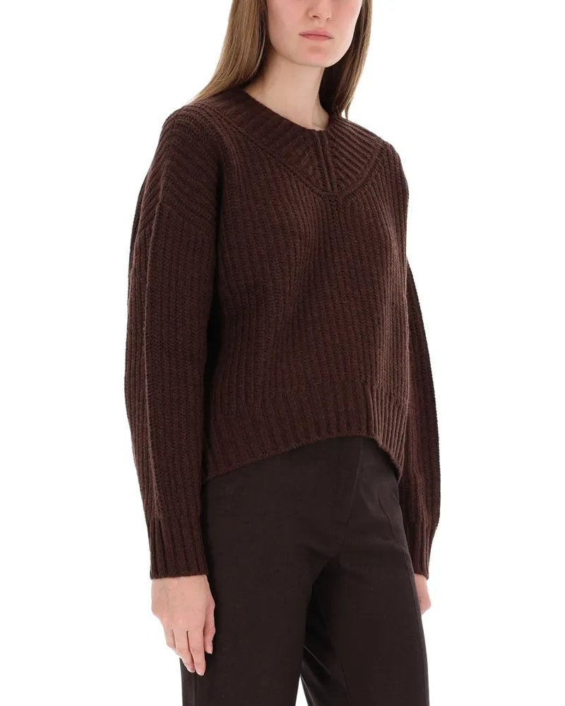 STAUD Wool Blend Knit Sweater — Brown Brown