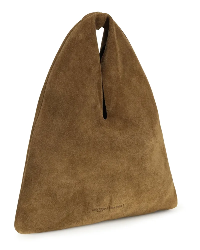Manebí Women's Louis Handbag Suede Tan Calf Leather Bos Taurus Shoulder Bags Tan