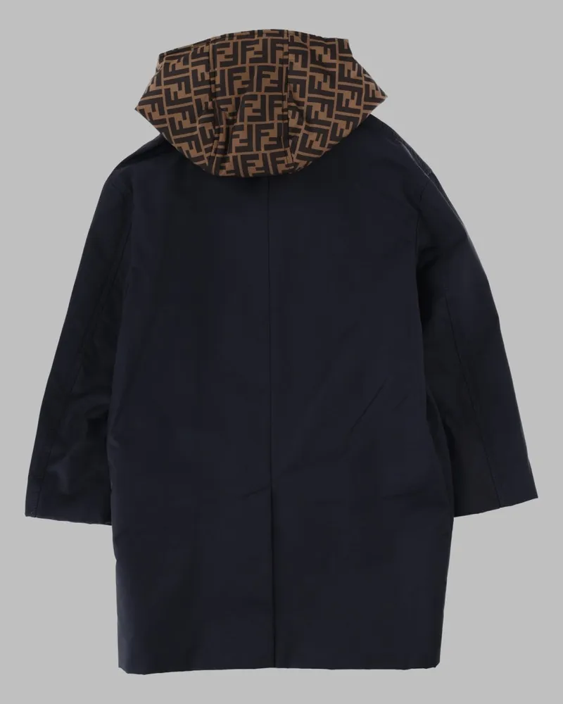 Fendi Double-Front Cotton-Polyamide Trench Coat — Blue Blue