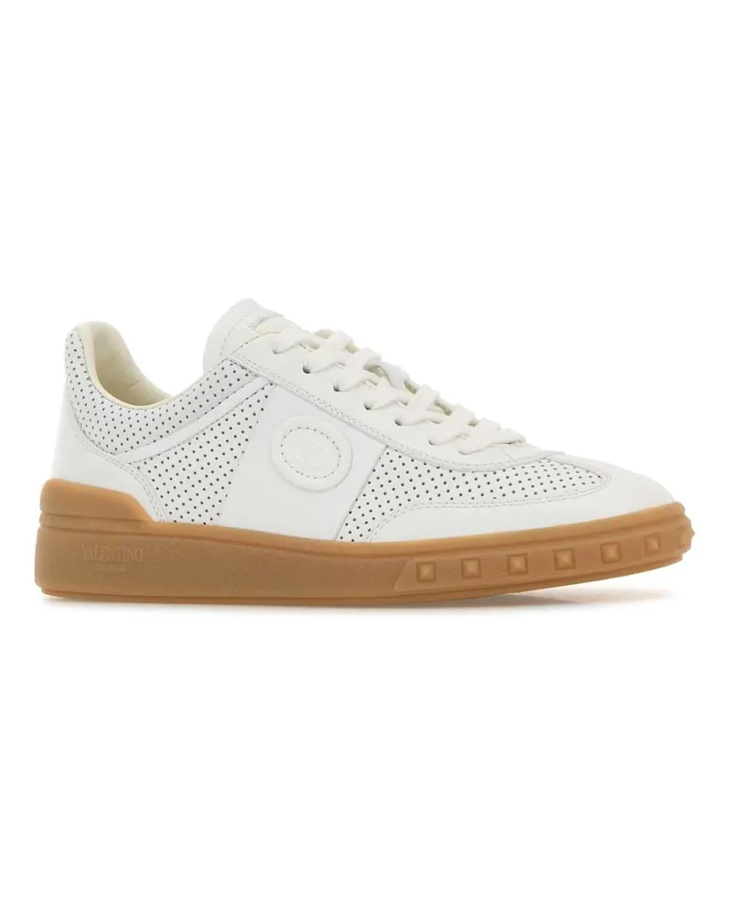 Valentino Garavani Women's White Leather Upvillage Sneakers Biancobiancobiancoambra White