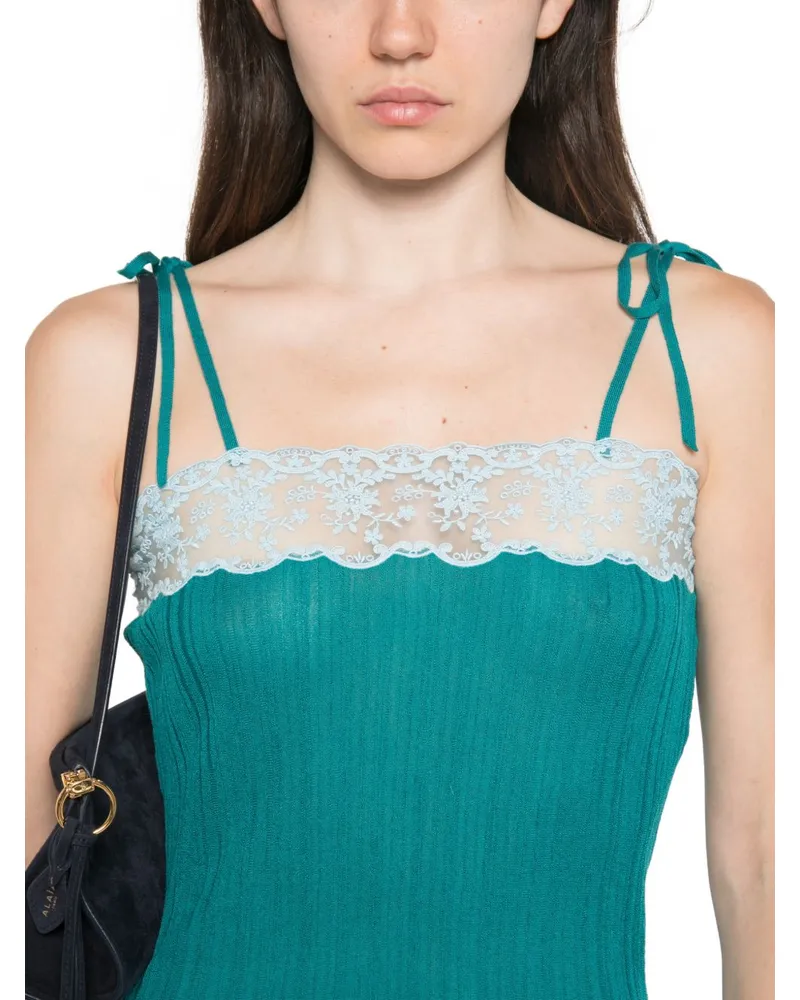 Chloé Wool Knit Mini Dress — Teal Teal