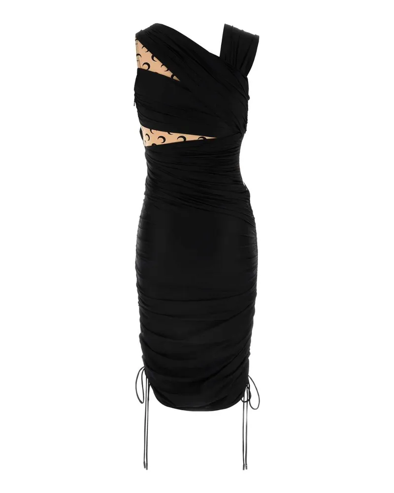 Marine Serre Women's Black Stretch Nylon Dress Exterior: Elastane Abiti Black