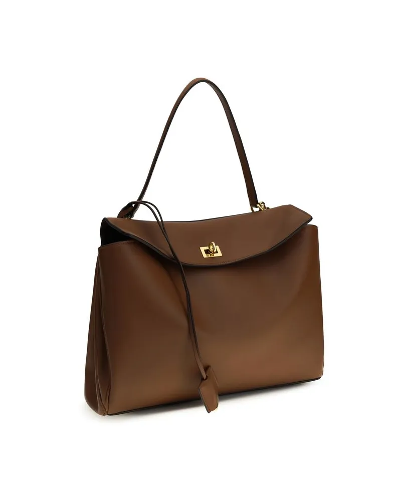 Balenciaga Women's Brown Calf Leather Bos Taurus Shoulder Bag Brown