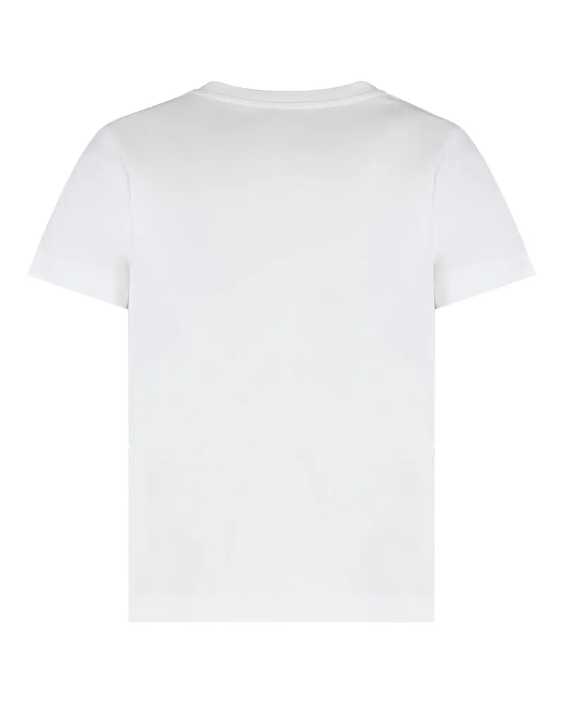 Moncler Women T-Shirt Crew-Neck White Cotton T-Shirts & Jerseys White