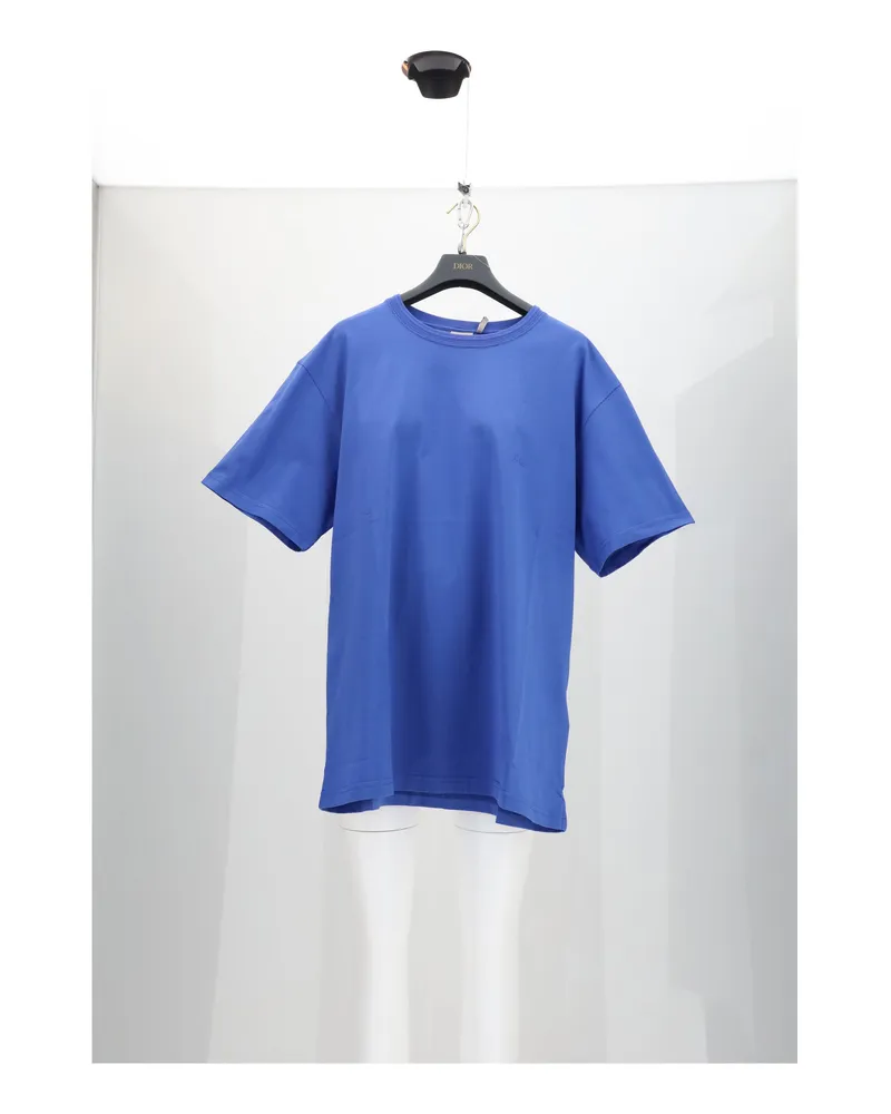 Dior Men's T-Shirt With Logo Bluette T-Shirts And Polos Blue