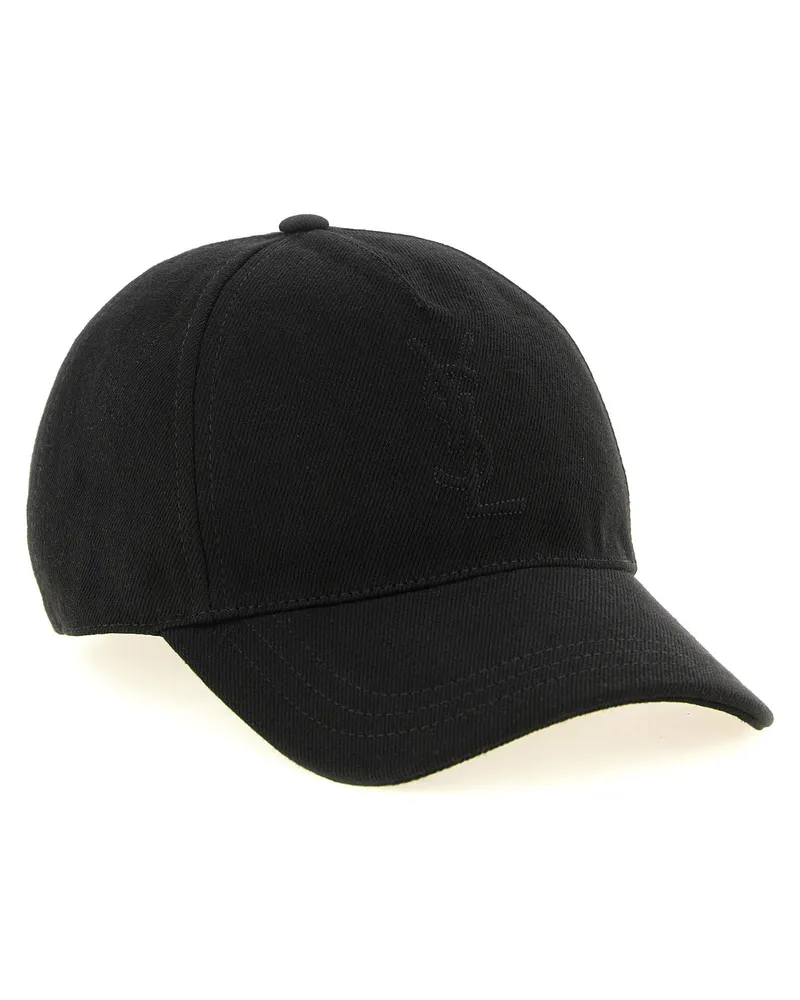 Saint Laurent Men's Black Cotton Cap (baseball Hat Black