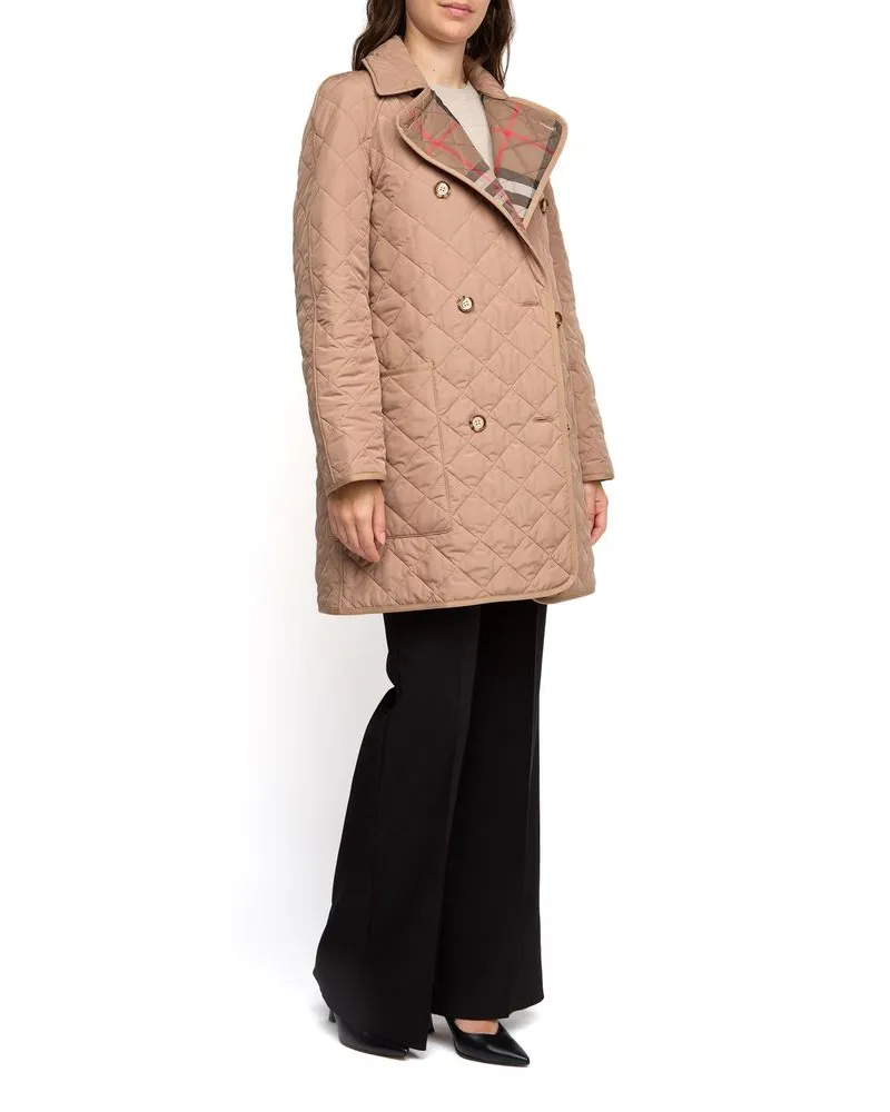 Burberry Quilted Coat — Camel Camel