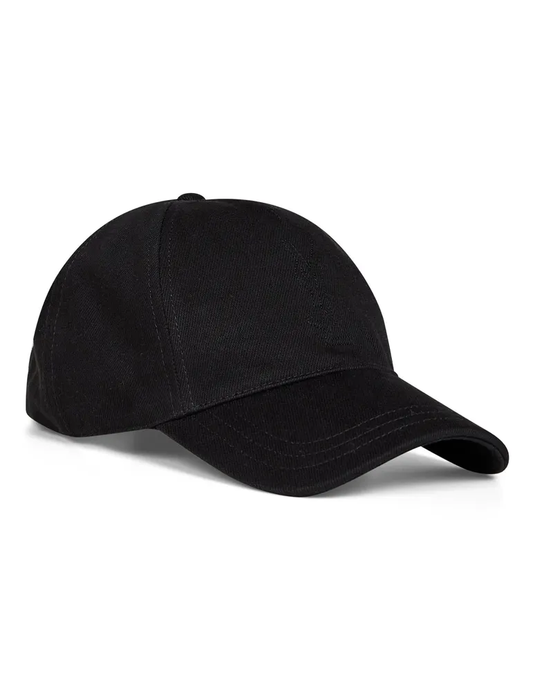 Saint Laurent Men's Baseball Cap Cassandre Black Cotton Hat Black