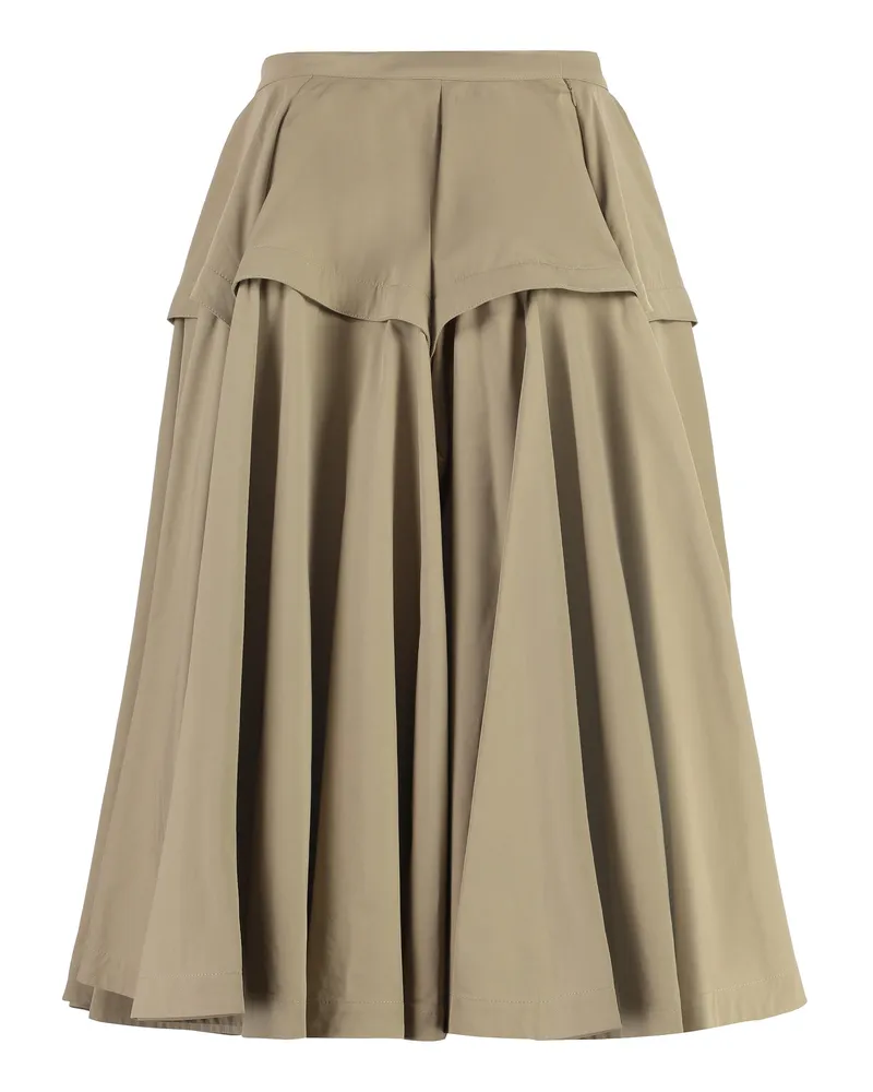 Bottega Veneta Women's A-Line Skirt Sand Cotton Beige