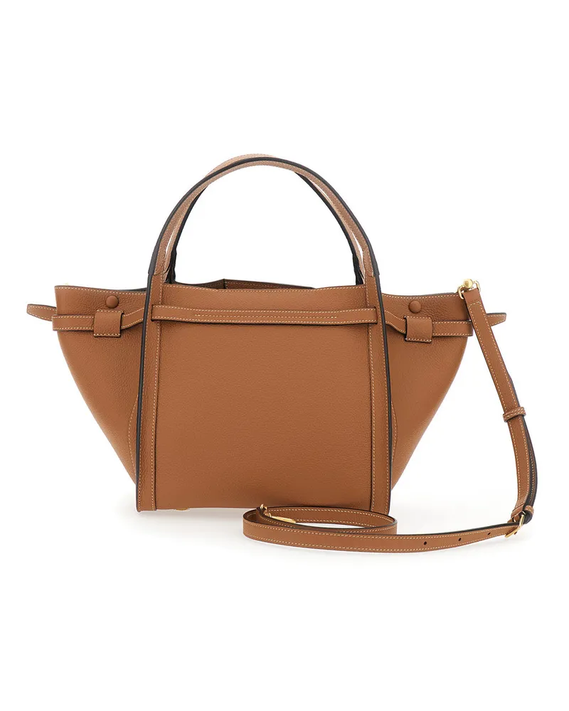 TOD'S Women's Tote Bag T Timeless Brown Calfskin Calf Leather Brown