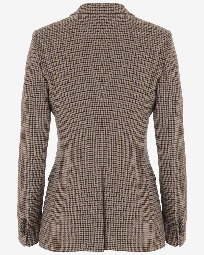 Tagliatore Women's Wool-Blend Double-Breasted Jacket Multicolour Brown