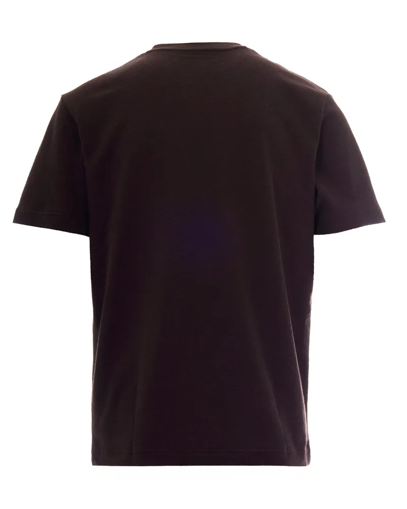 Lacoste Men's T-Shirt Textured Buffalo Cotton T-Shirts And Polos Brown