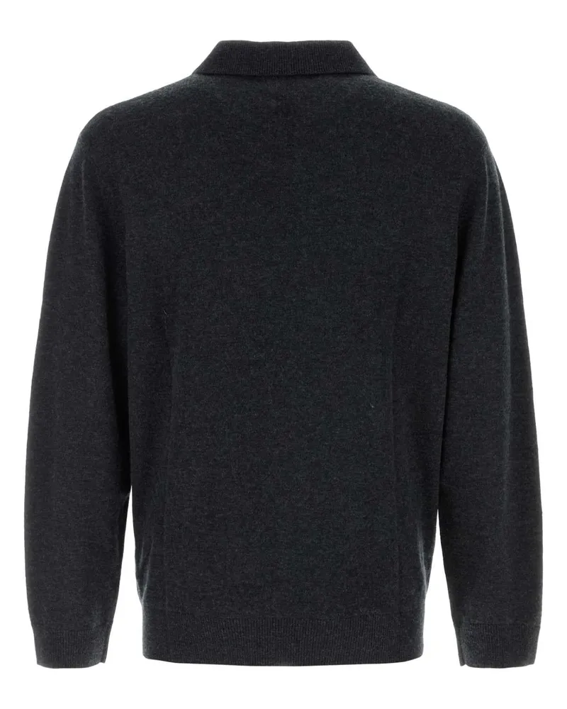 Le Kasha 1918 Men's Midnight Blue Cashmere Gibson Sweater Exterior: Maglieria Navy