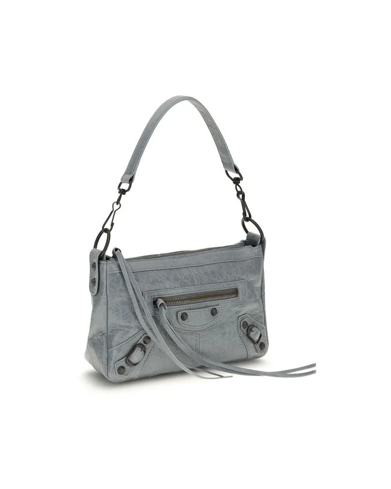 Balenciaga Women's Le City Moto Mini Shoulder Bag Gray Lambskin Gray