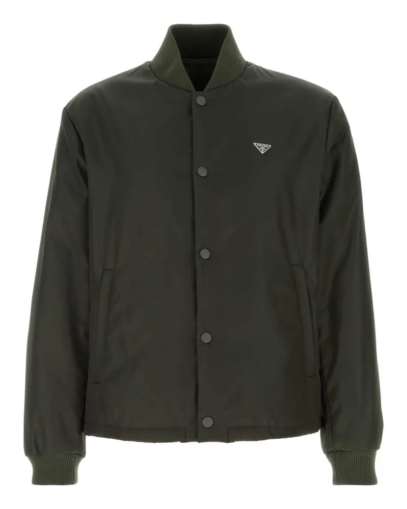 Prada Nylon Bomber Bomber Jacket — Green Green