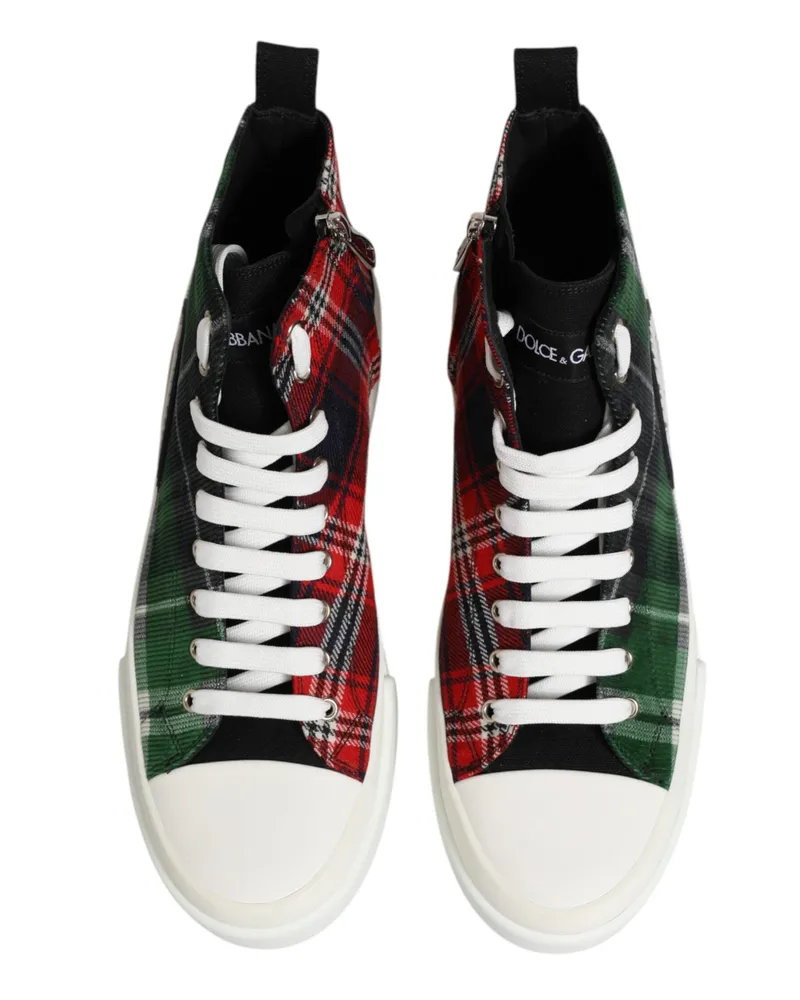 Dolce & Gabbana Multicolor Cotton High Top Men Sneakers Shoes Co+wv+13lf Multicolor