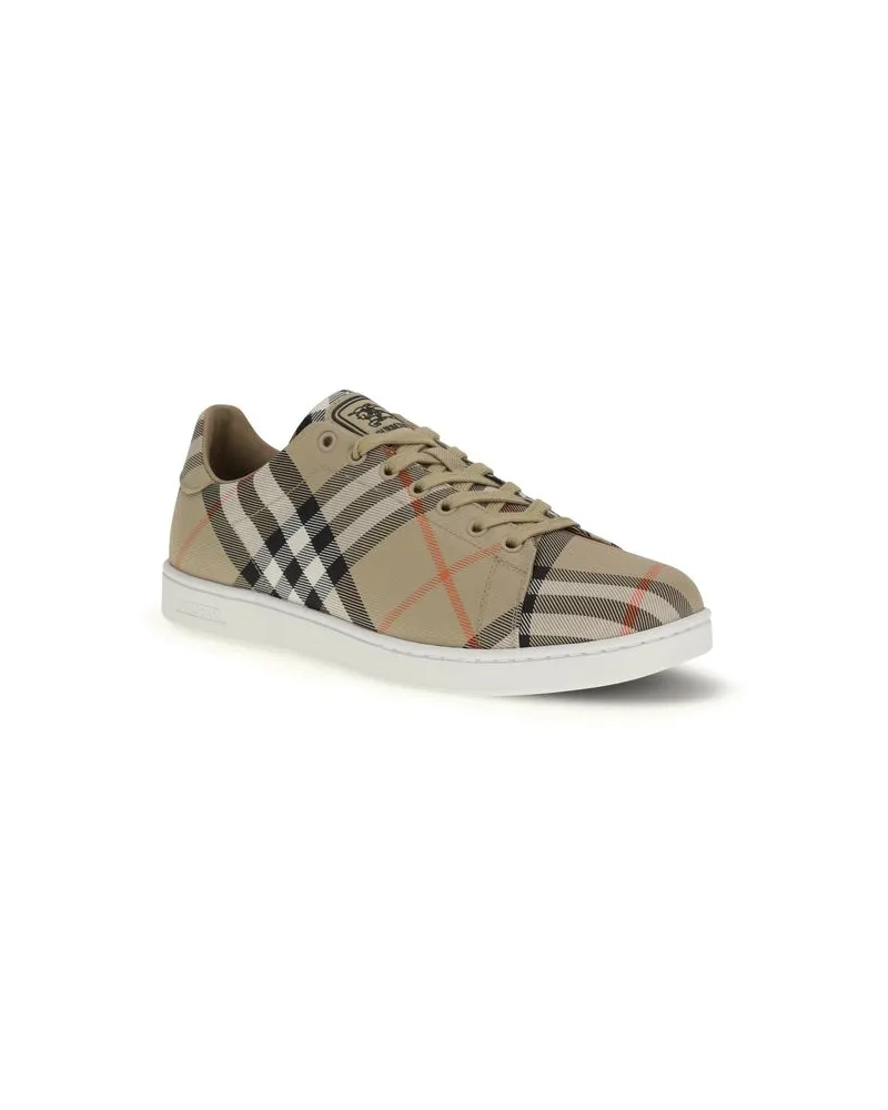 Burberry Men's Multicolor Nylon Low Top Sneakers Beige