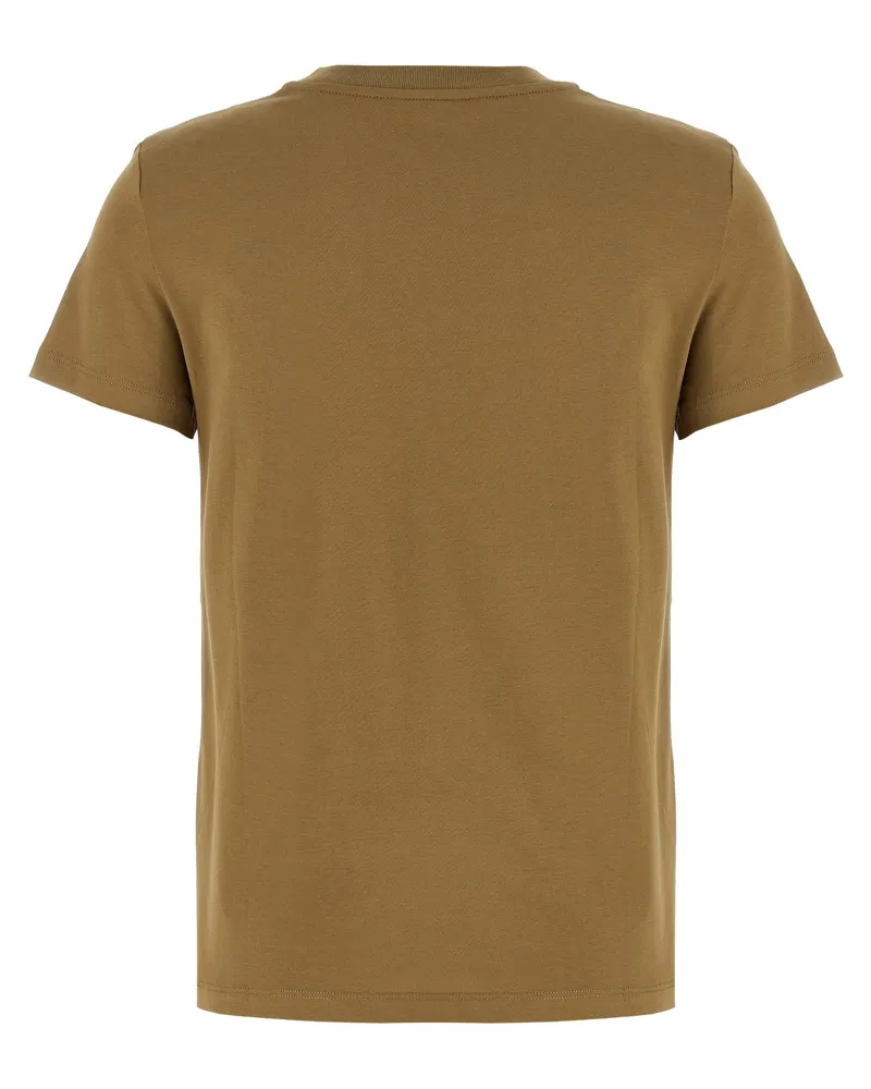 Max Mara Logo-Embroidered Cotton Jersey T-shirt — Camel Tan