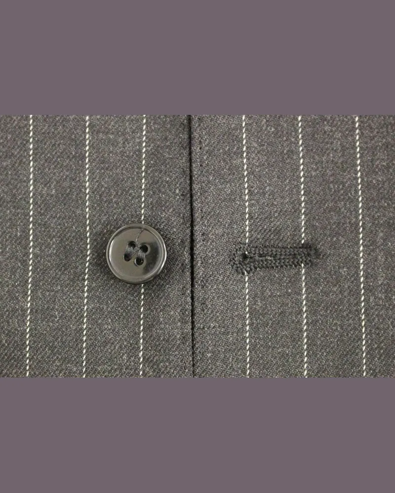 Dolce & Gabbana Men's Gray Striped Wool Logo Vest Gilet Weste Clothing Gray