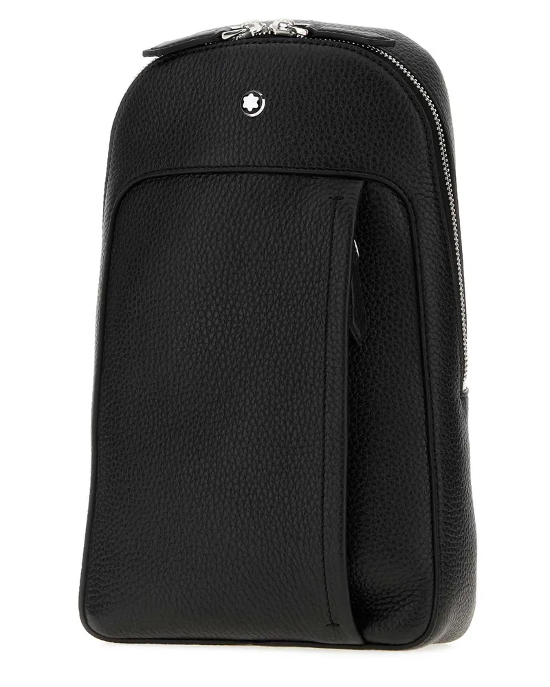 Montblanc Men's Black Leather Crossbody Bag Borse A Mano Black