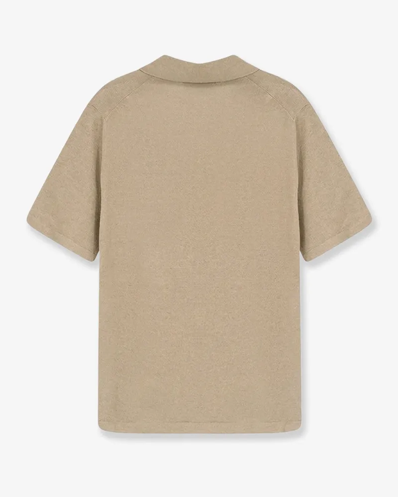 Alpha Studio Men's Polo Shirt Linen-Cotton Beige T-shirts And Polos Beige