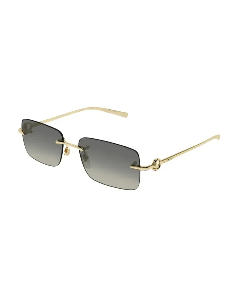 Gucci GG1703S Rimless Rectangular Sunglasses — Gold Gold