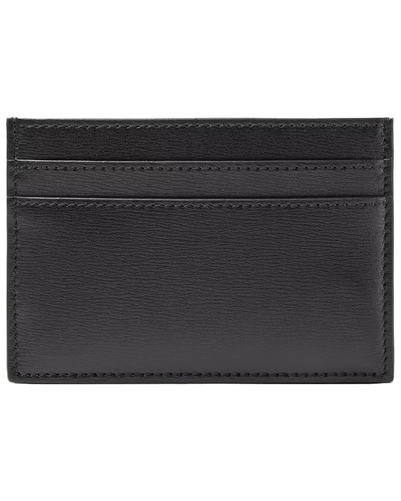 Fendi Squared FF Leather Card Case — Black Black