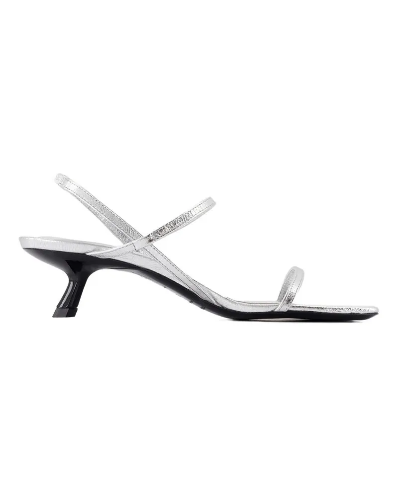Anine Bing Women's Hilda Pumps -  Leather Silver Goatskin Shoes Silver