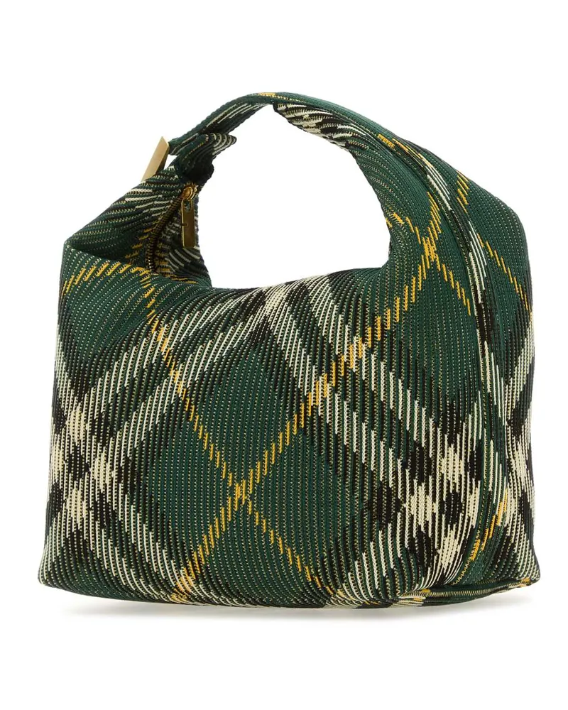 Burberry Women's Embroidered Nylon Medium Peg Handbag Ivy Borse A Mano Green