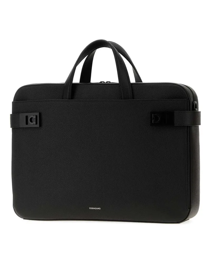 Ferragamo Men's Twins Neroneronero Leather Borse A Tracolla Bag Black
