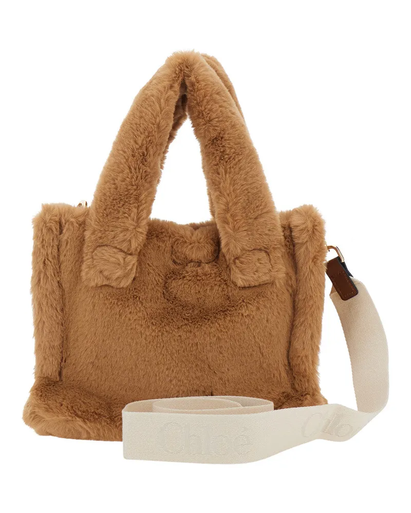 Chloé Girls' Crossbody Bag Beige Technical Fabric Polyester Shoulder Beige